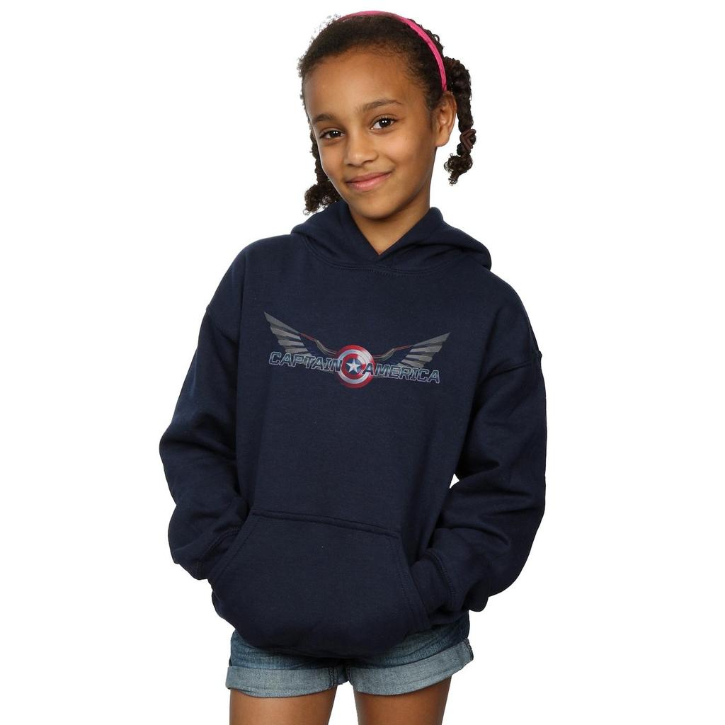 Marvel Girls Falcon And The Winter Soldier Captain America Logo Hoodie