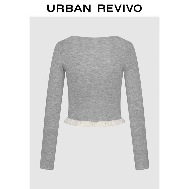 UR Women's Casual Faux Two-Piece Knot Knit Top