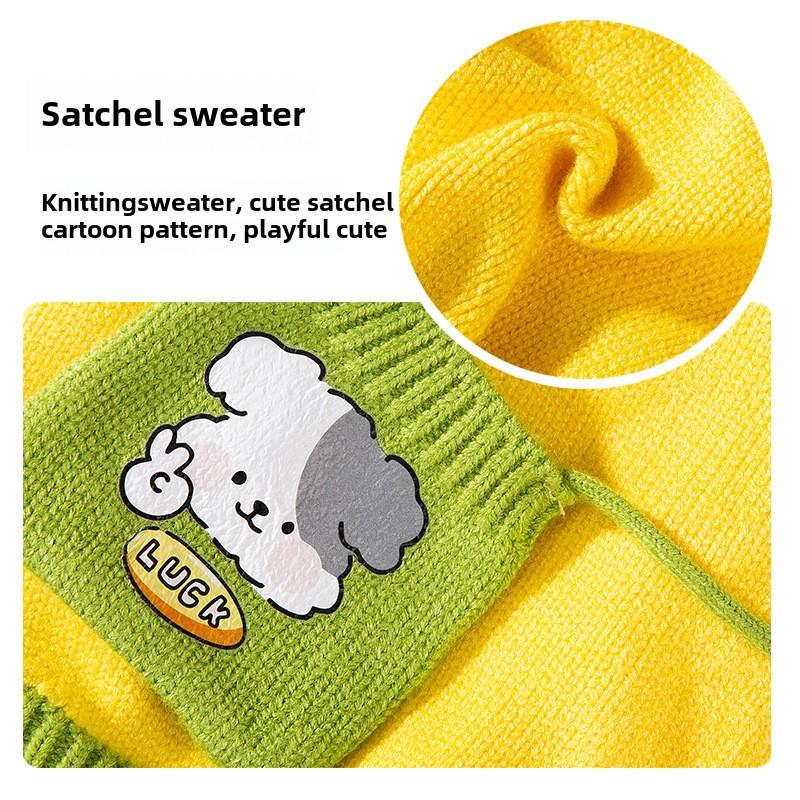 Jesień i Zima Ciepły Kot Słodki Dzianinowy Plecak Sweter dla Bezwłosego Kota Pies Teddy niż Niedźwiedź Odzież Ubrania dla Zwierząt