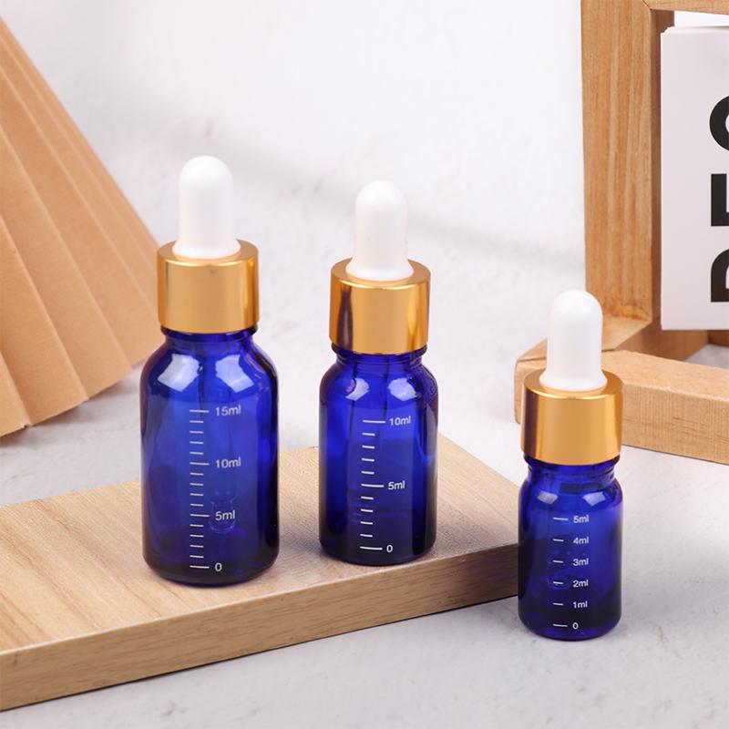 5 ml – 100 ml Tropfflaschen mit Skala, Reagenz, Augentropfen, blaues Glas, Aromatherapie-Flüssigkeitspipettenflasche, nachfüllbare Flaschen für unterwegs