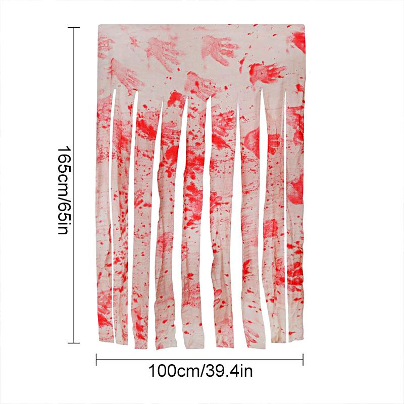 

Halloween Theme Background Cloth Windows Door Curtain Haunted House Blood Stain Pattern Decorative 100*165cm
