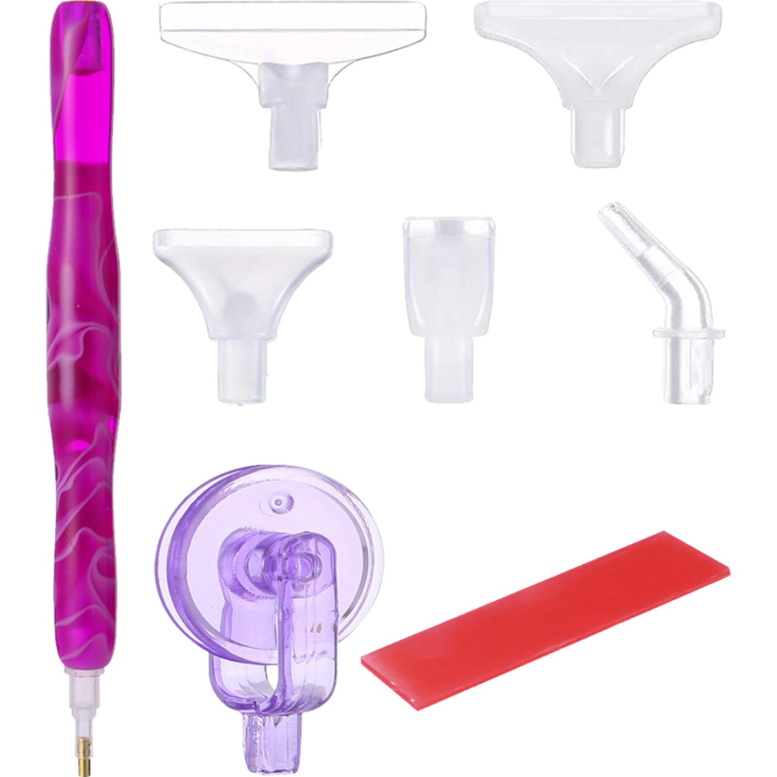 

Diamond Painting Art Sticky Drill Dot Pen with Glue Clay Roller Diamond Painting Stylus Diamond Painting Pen Kit DIY Art Crafts фіолетовий