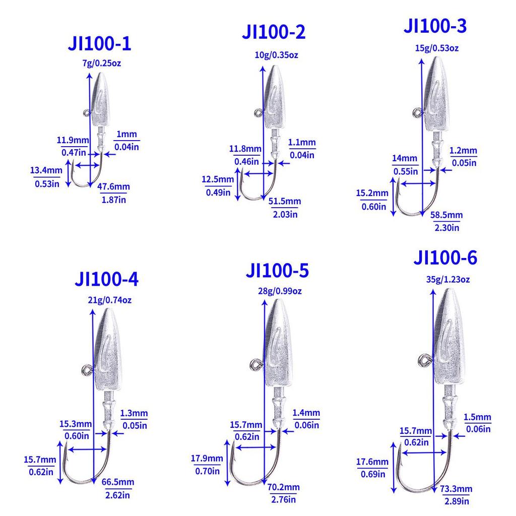 Jighead Fishhooks 7g 10g 15g 21g 28g 35g Worm Fishing Lure Hook Soft Lure Lead Jig Head Artificial Bait Fishing Tackle