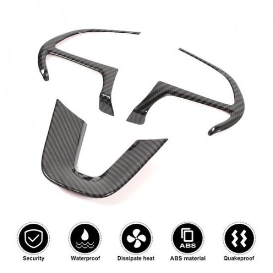 3x Steering Wheel Moulding Cover Trim for Dodge Challenger/Charger 15-21 Carbon