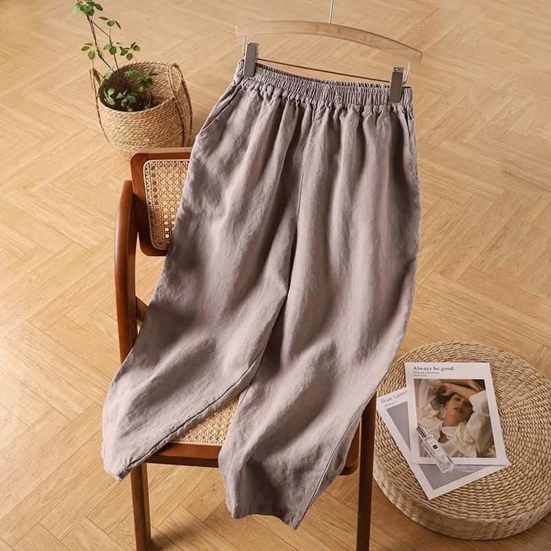 Damen Sommer High-Waist Schlankmachende Karotten Haremshose