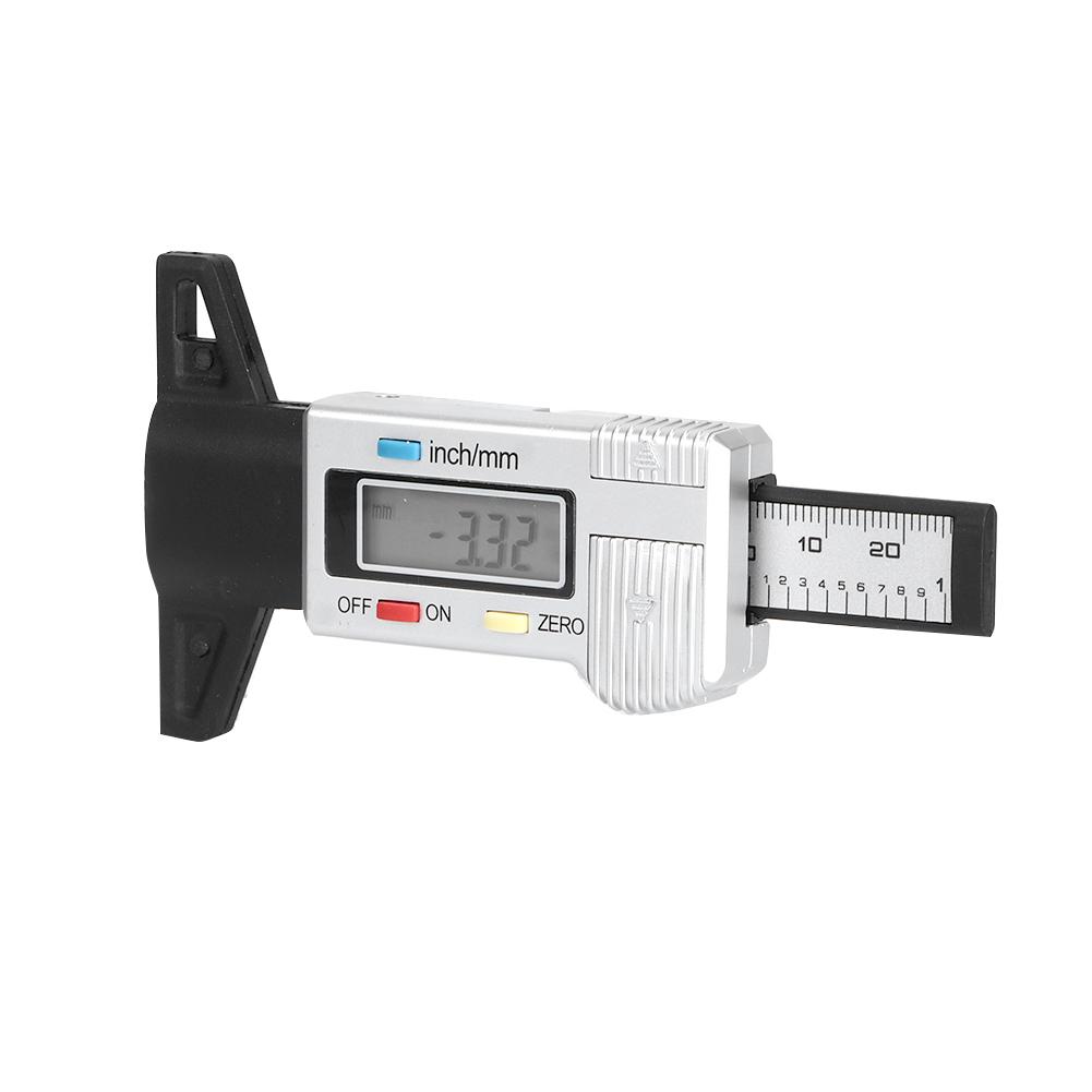 Wheel Thread Depth Gauge 0~25.4mm1in Car Tyre Thread Depth Meter for Multiple PurposeWhite