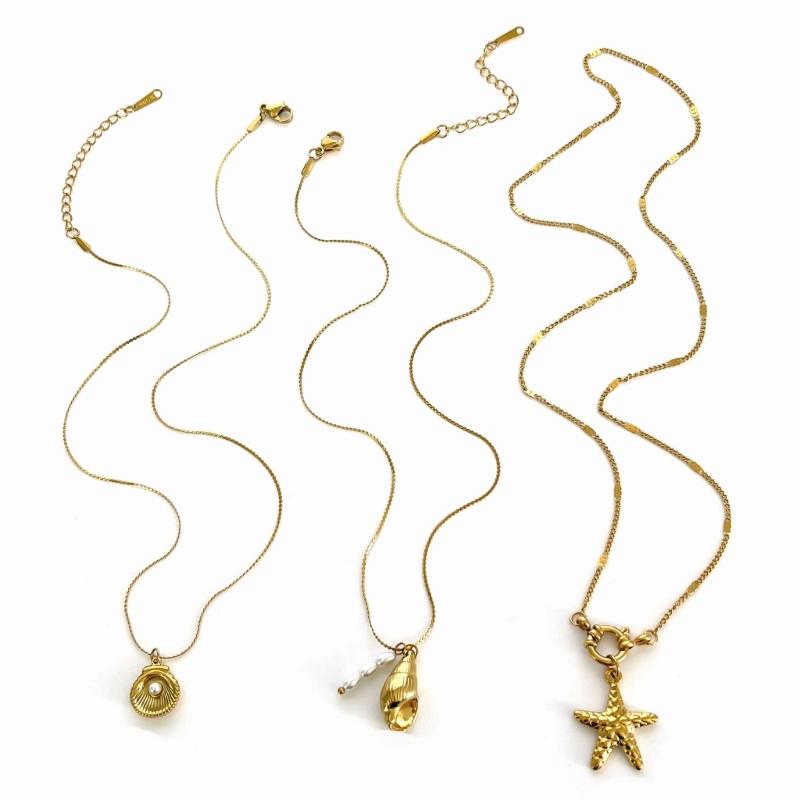 Minimalist Sea Inspired Adjustable Length Stainless Steel Necklace For Layering Stackable Jewelry Gift For Her