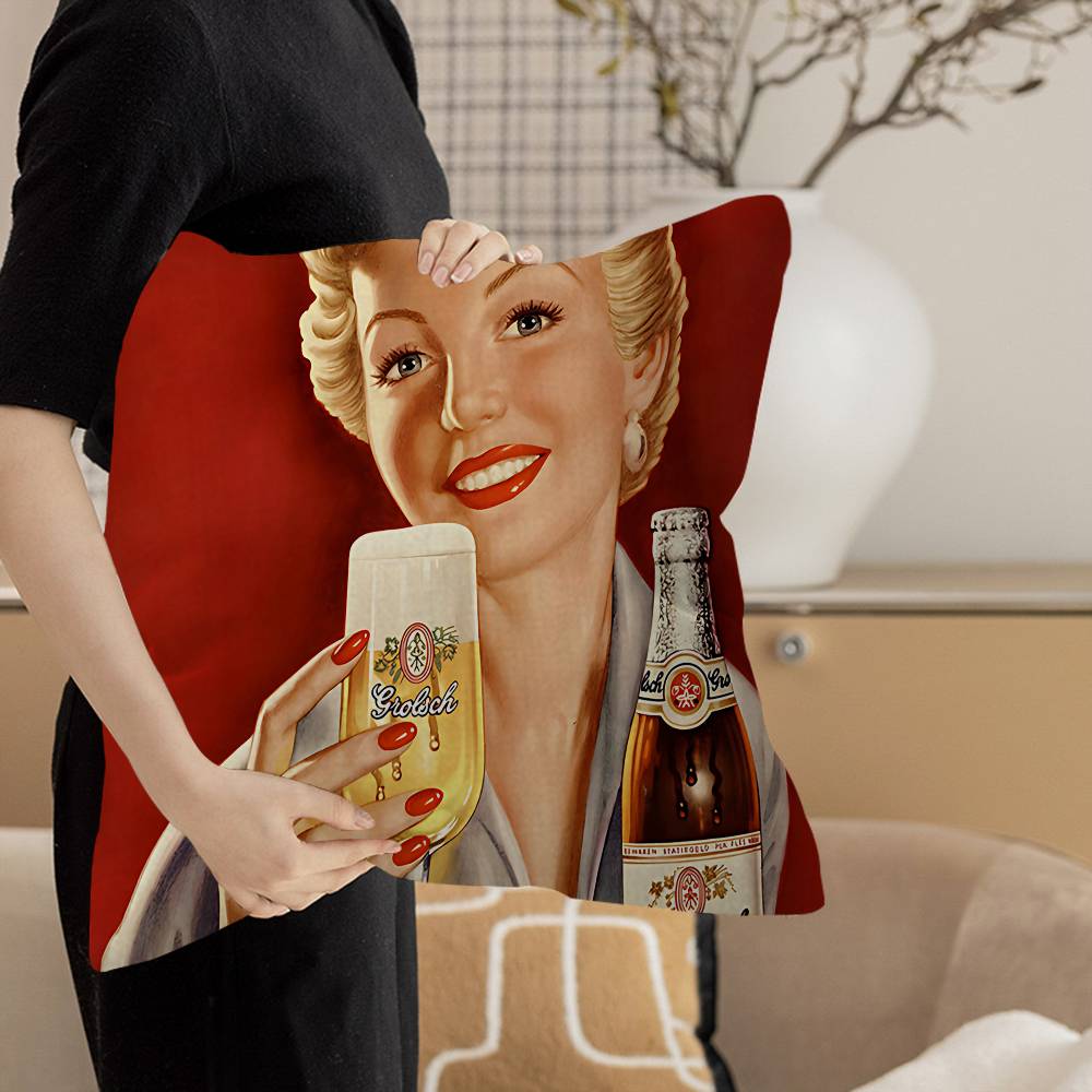 Grolsch Lager Beer Pillow Cover For Bedroom Room And Living Room Sofa Decorative Cushion Cover