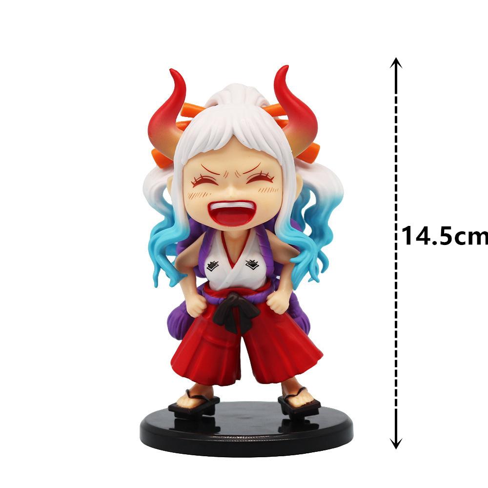 One Piece anime character laughing squatting Ace PVC cute doll Yamato car Q version trendy brand cartoon desktop ornaments