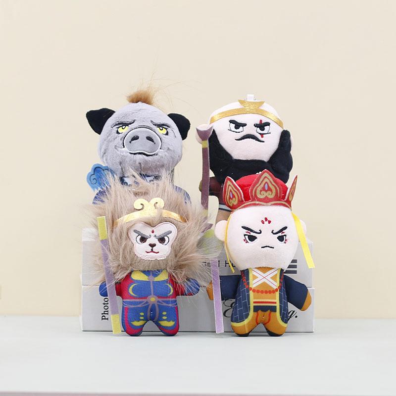 Soft And Cuddly Cartoon Plush Doll Keychain Of Sun Wukong Zhu Bajie And Tang Seng
