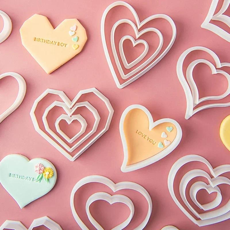 Mini Geometrische Herzform Keksform Valentinstag Liebesherz Ausstechform Fondant Ausstecher Kuchen Dekorieren Backwerkzeug