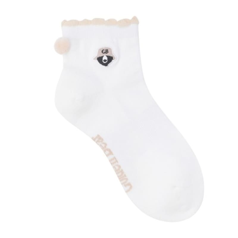 GOLDEN BEAR (WOMEN) Shirring Pompom Socks_G6LAX25122BEX