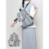 Korean-style canvas backpack for students niche checkered college casual small backpack women's flip cover backpack