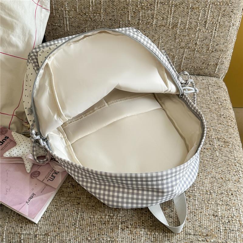Zaino a Quadri Studente Scuola Media Superiore Borsa da Scuola Zaino da Donna in Pizzo