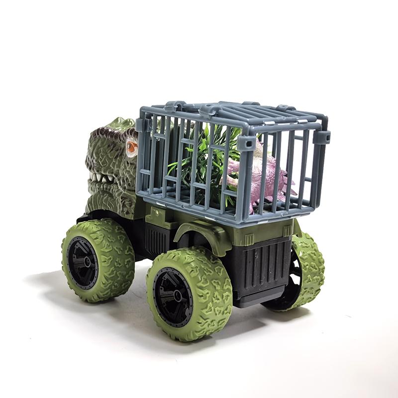 Dinosaur Truck Toys Inertia Car Monster Truck Transport Truck Toys with Dino Figures for Boys Toddlers T-Rex Dinosaur Games