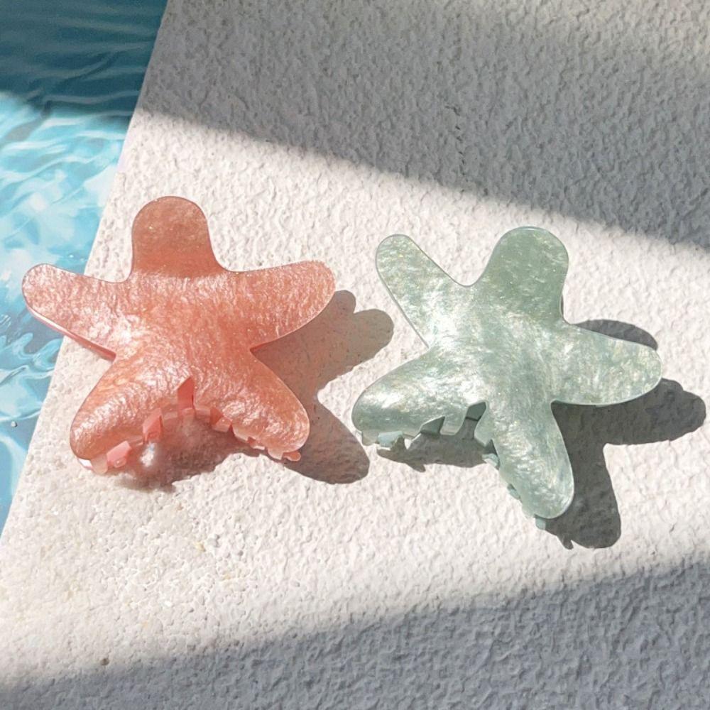 Gradient Color Girl's Hair Clip Ocean Headwear New Starfish Hair Claw Clips  Headdress