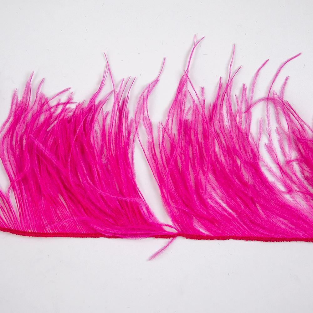 Feather1Meter Ostrich Feathers Fringe Trimming String 10-15/15-18/18-22cm Plumes Ribbon For Crafts Dress Sewing Accessories