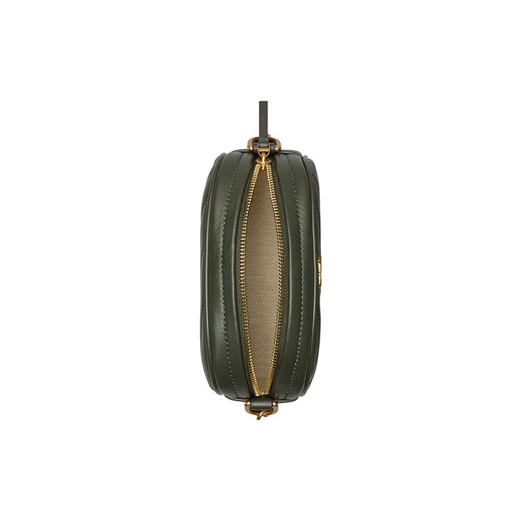 Tory Burch Kira Herringbone Chain Strap Small Lambskin Camera Bag Women Shoulder Bag Dark-Green 60227-349