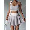 Damen Zweiteiliges Tennisrock-Set, Sport-BH & High-Waist-Faltenrock zum Laufen, Fitnessstudio, Fitness