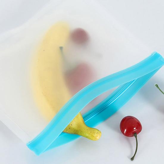 Reusable Transparent Fresh-keeping Bag Double Zipper Sealed Bag Leakproof Sandwich Bag Washable Food Storage Container