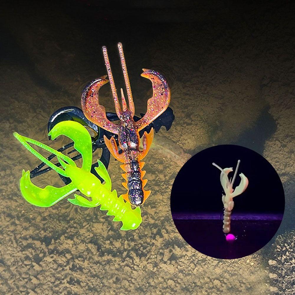 20pcs/box UV Active Fishing Lure Floating Agile Shrimp Lure Wobbler Soft Baits Octopus Fishing