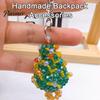 Beaded Key Holder Handmade Christmas Keychain, Xmas Tree Wreath Gift Box Bell Backpack Charm Santa Keyring, Hanging Decor for Party Favors
