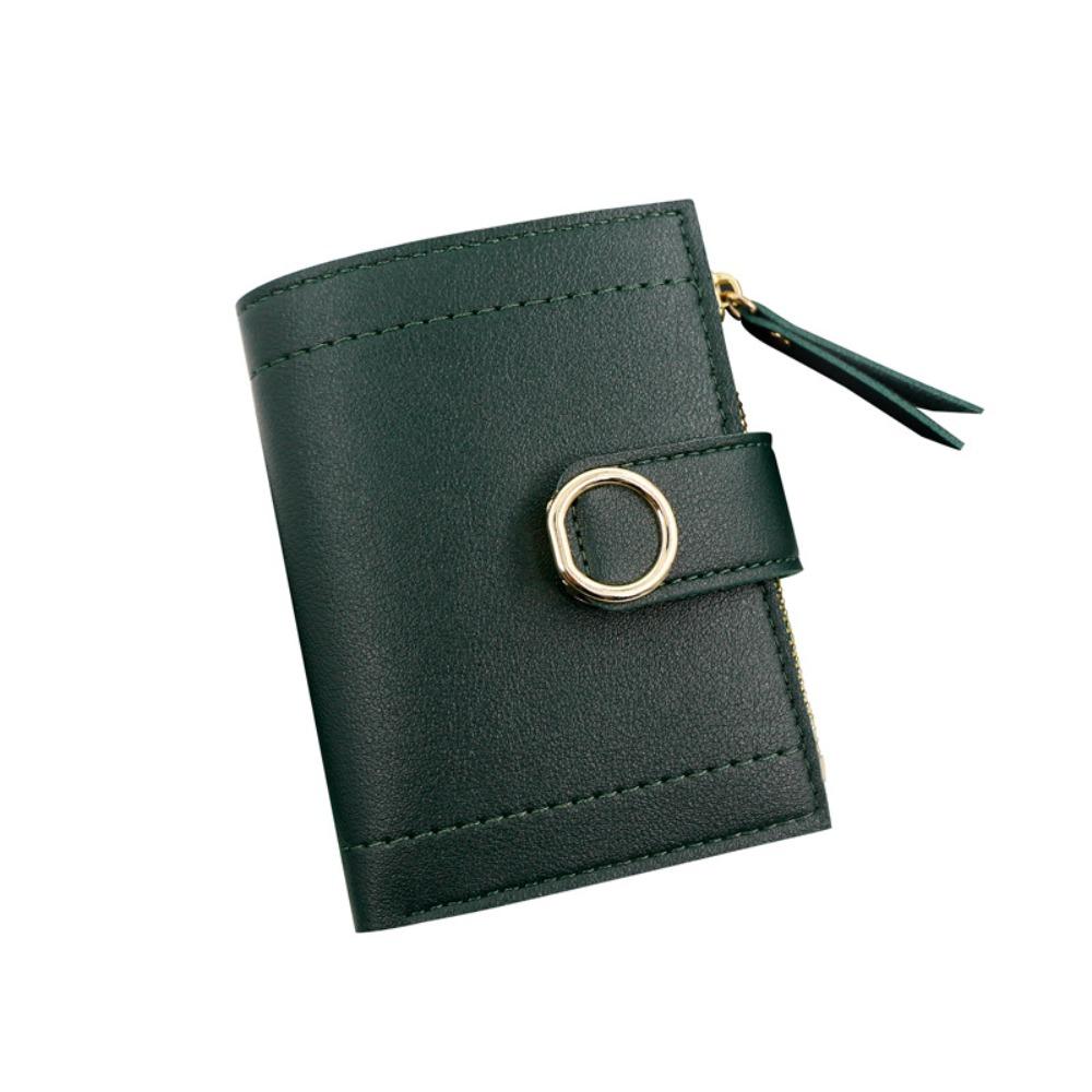 PU Leather Women Wallet Large Capacity Zipper Short Purses Wear-resistant Multiple Card Slots Card Holder For Girls Women's