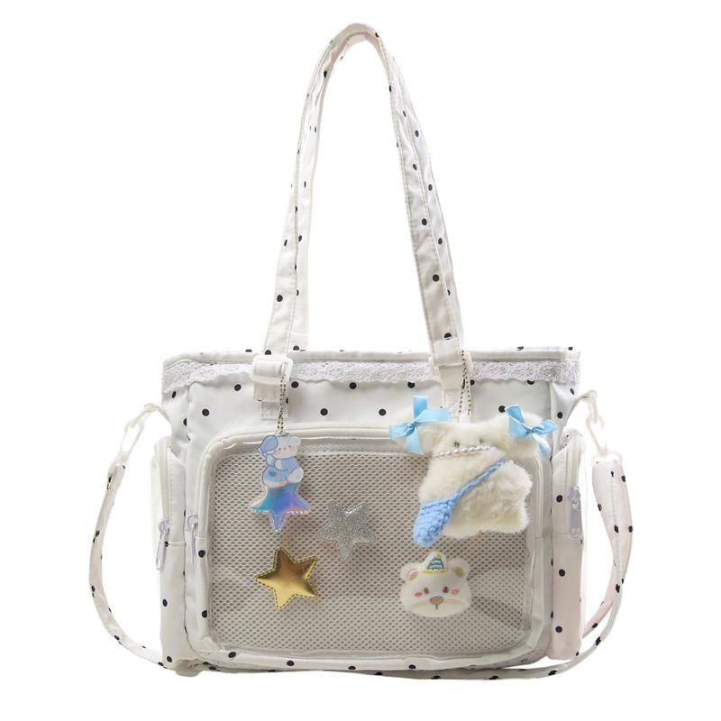 Krajková průhledná taška s vlnkovým vzorem přes rameno pro studenty středních škol