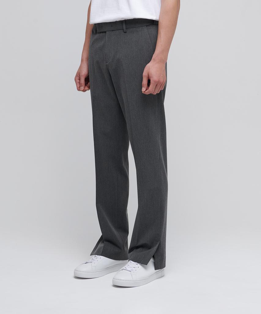 MUSINSA STANDARD Semi-Wide Slit Hidden Banding Slacks [Medium Gray]