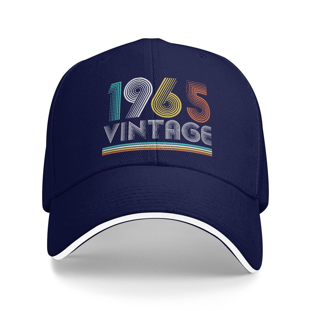 Vintage 1965 Birthday Retro 60th Sun Baseball Cap Summer Male Print Trucker Hat Sunscreen Retro Running Hippie Baseball Caps