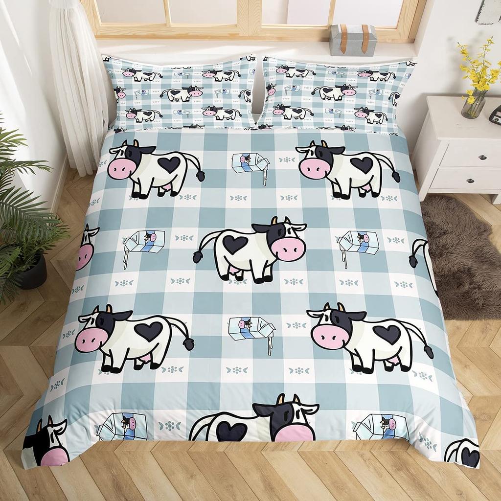 Milchkuh Wildtiere Muster Bettbezug Set King Queen Größe Polyester Bettdeckenbezug Für Kind Mädchen Bettwäsche Set Mit Kissenbezug