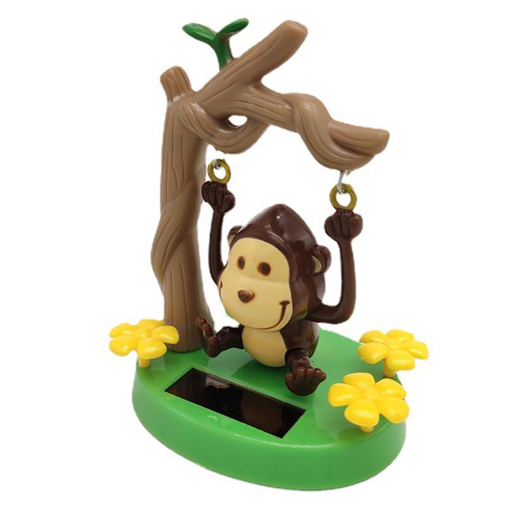 Solar Dancing Monkey Toy Solar Powered Swing Monkey Cartoon Animated Bobble Monkey Dancer for Car Interior Decoration