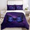 3pcs Butterfly Print Bedding Set, Breathable And Soft, Suitable for All Seasons Machine Washable, Suitable for Bedroom Decoration,yy250822198