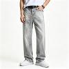 Herren Straight Leg Jeans, Bequeme Graue Denim-Hose für Frühling und Herbst, Lässige Kleidung