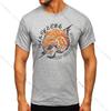 Men's Tiger Printed Vintage T-shirt Sport 100% Cotton Funny Tees for Men Women Sportswear Tops