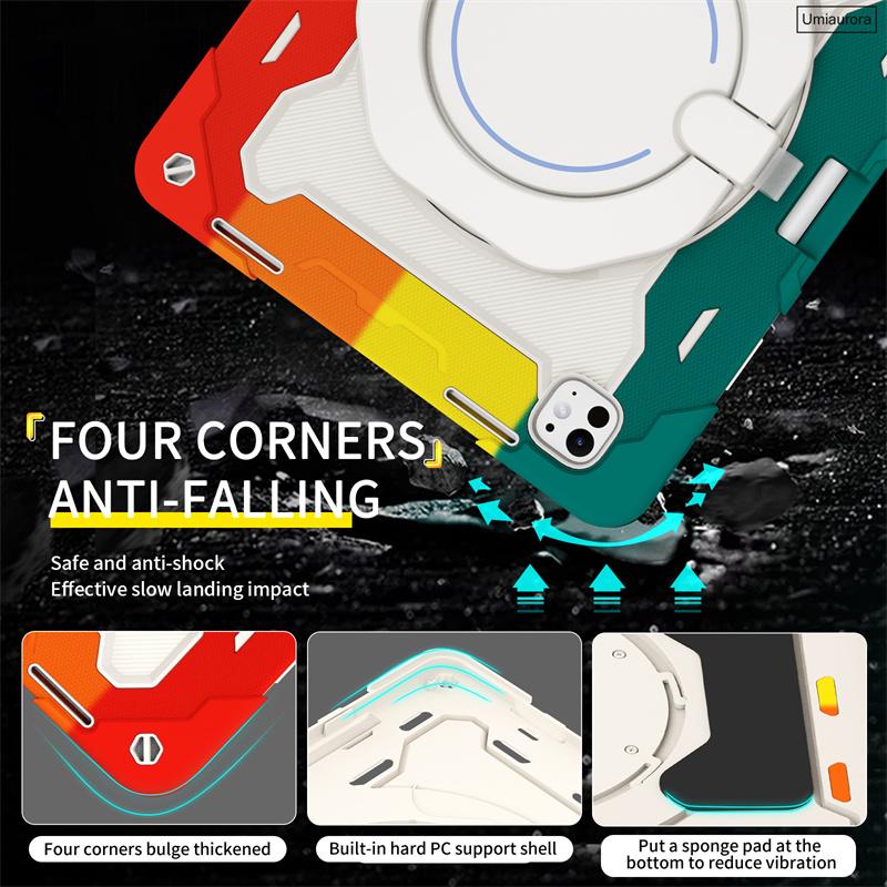 For IPad 10th 11th Gen A16 Air 10.9 Mini 8.3" A17 Pro 11 12.9 13 Inch M5 M4 M3 M2 Heavy Duty Rugged Tablet Case Shockproof Funda