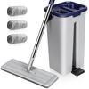 Masthome Floor Mop Bucket Set: Wet Mop, Floor Wiper, Floor Cleaning, with 3 Microfiber Pads