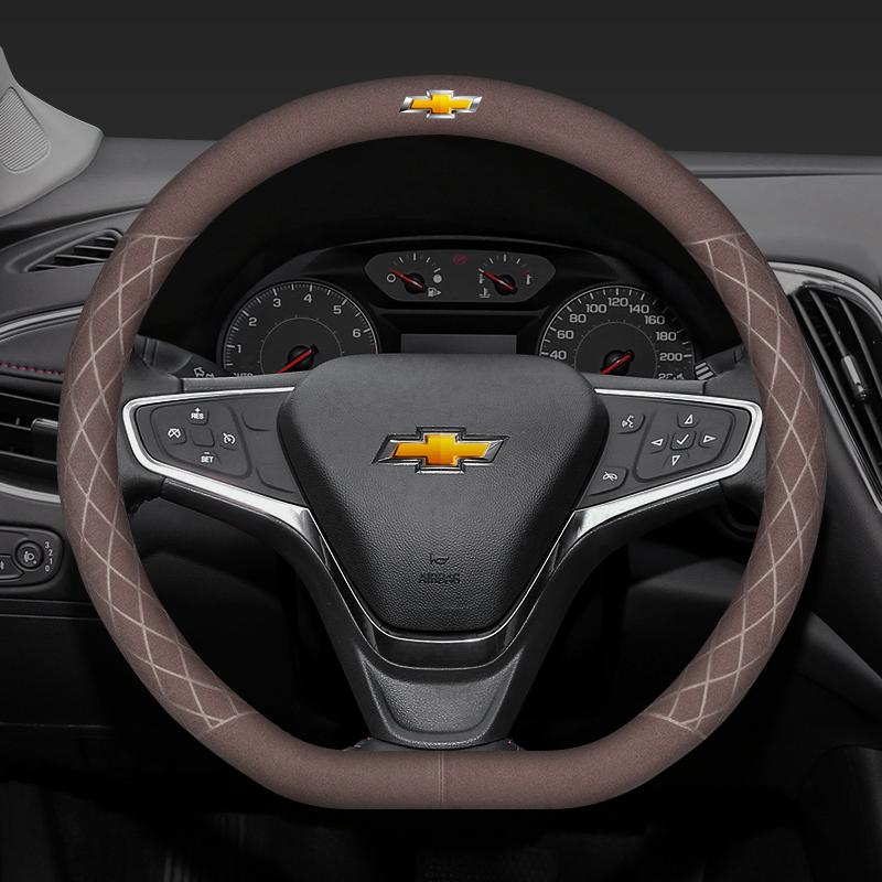 Suede Car Steering Wheel Cover Breathable Non Slip Accessories For Chevrolet Cruze Sonic Silverado Trax Camaro Captiva Equinox