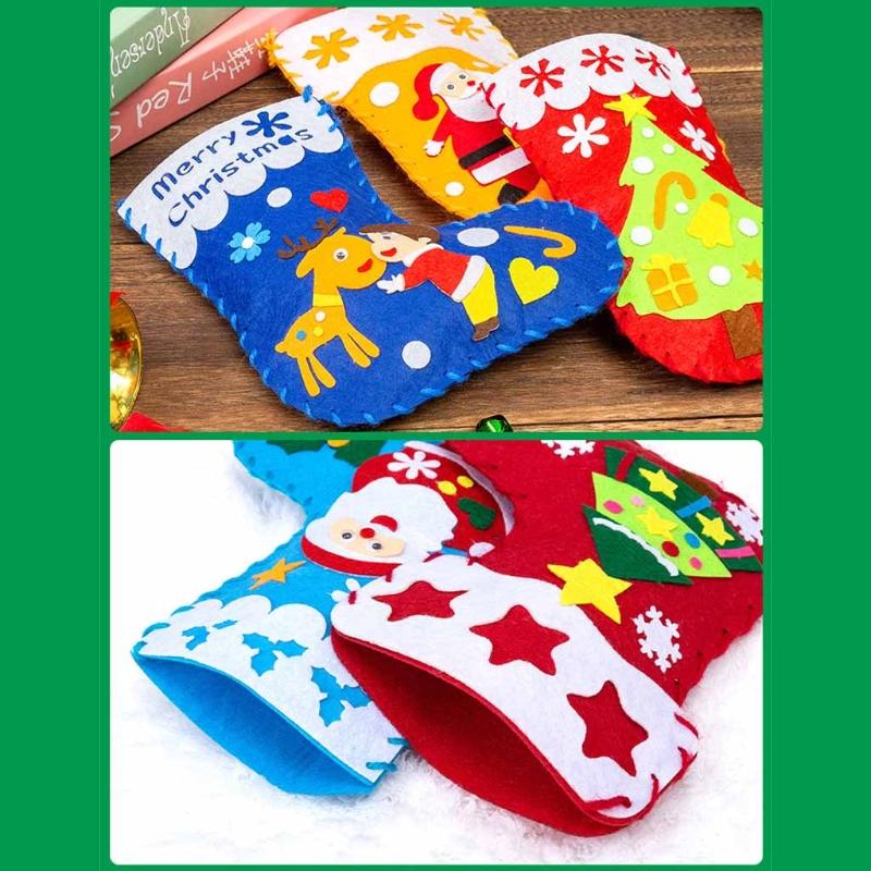 Creative Christmas Stockings Craft DIY Handcrafts Kindergarten Handmade for Toddlers Children Art & Crafts Supply