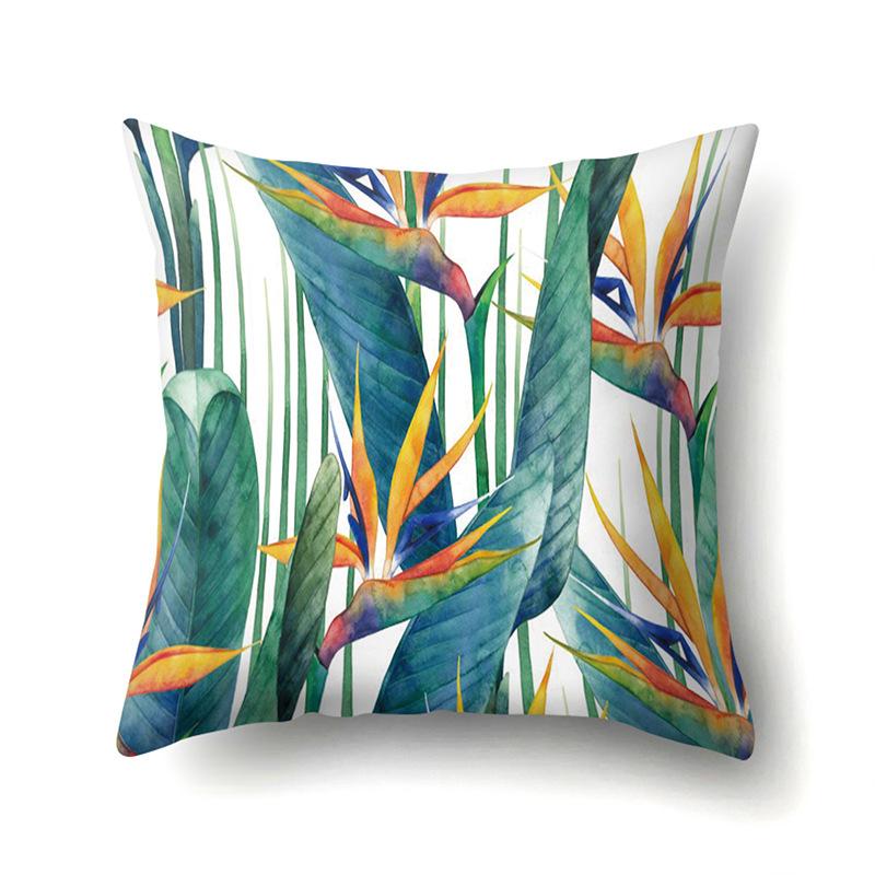 Polyester Pillowcase Plant Decoration Home Printed Pillow Car Waist Cushion Sofa Bed Head Cushion Cover