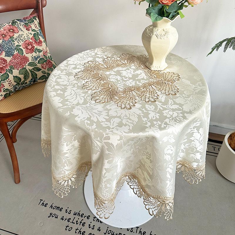 American Lace Round Tablecloth for Living Room Coffee Table