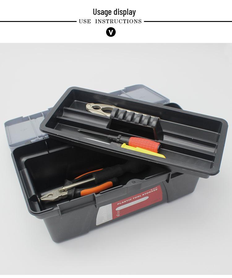 Large Portable PP Toolbox for Car and Household Hardware Storage