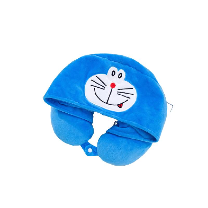 U Shaped Cartoon Neck Pillow Hooded Memory Foam Embroidery Multicolor Girls Gift