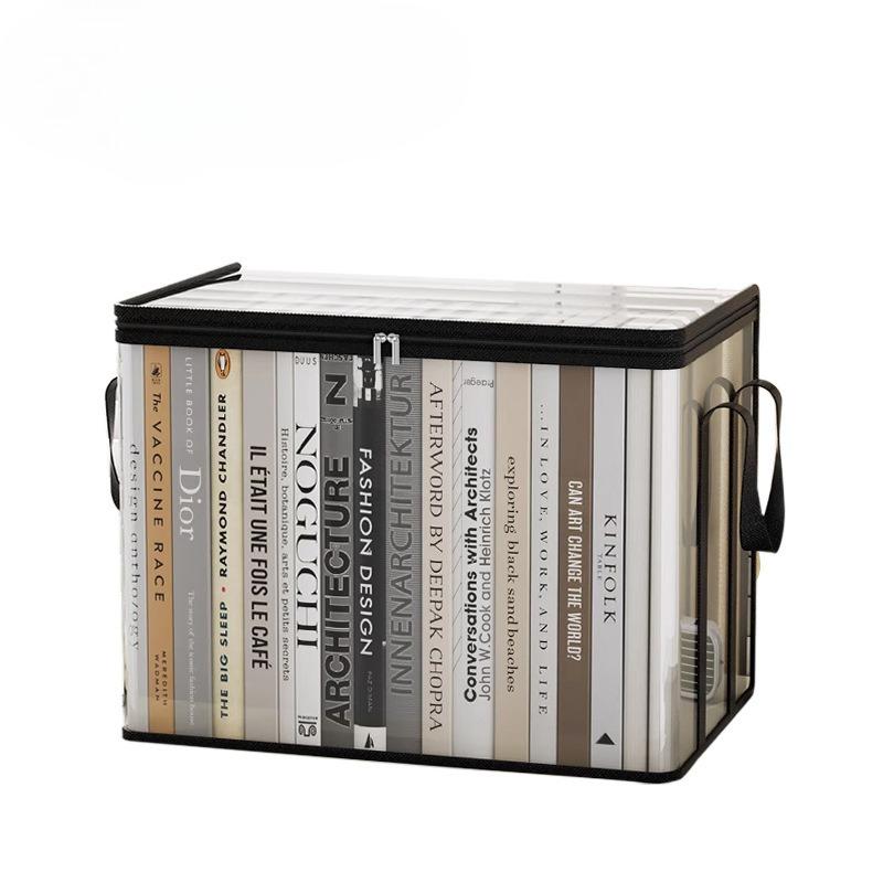 1Pc Book Organizing Box Student Classroom Book Storage Box Transparent Storage Household Large Capacity Textbook Storage Bag