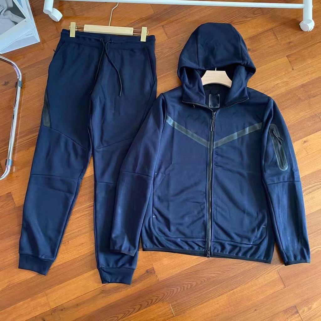 Tuta sportiva casual da uomo 2024 con cappuccio e zip laterale