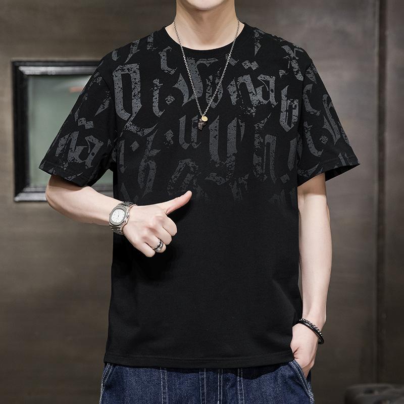 Bavlněné tričko s krátkým rukávem Pánské Letní Nadměrná velikost 8XL Volné Tenké Tričko s polovičním rukávem