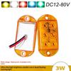 1 Sæt 12-80V Trailer Bil Lastbil Signallampe Indikatorlys 6LEDs Høj Lysstyrke Vandtæt Strobe Lys LED Flash Advarselslys