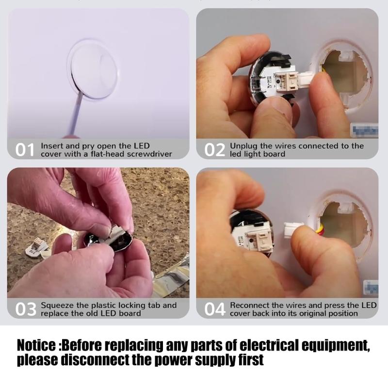 4 Stück LED-Lichter Ersatz für PS4704284 3033142 EAP12172918 AP6261806 Kühlschrank-Innenbeleuchtung zum Ersatz