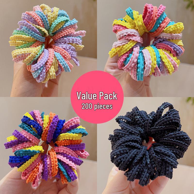 Colorful Kids' Hair Ties: Elastic Lace Scrunchies & Durable Headbands