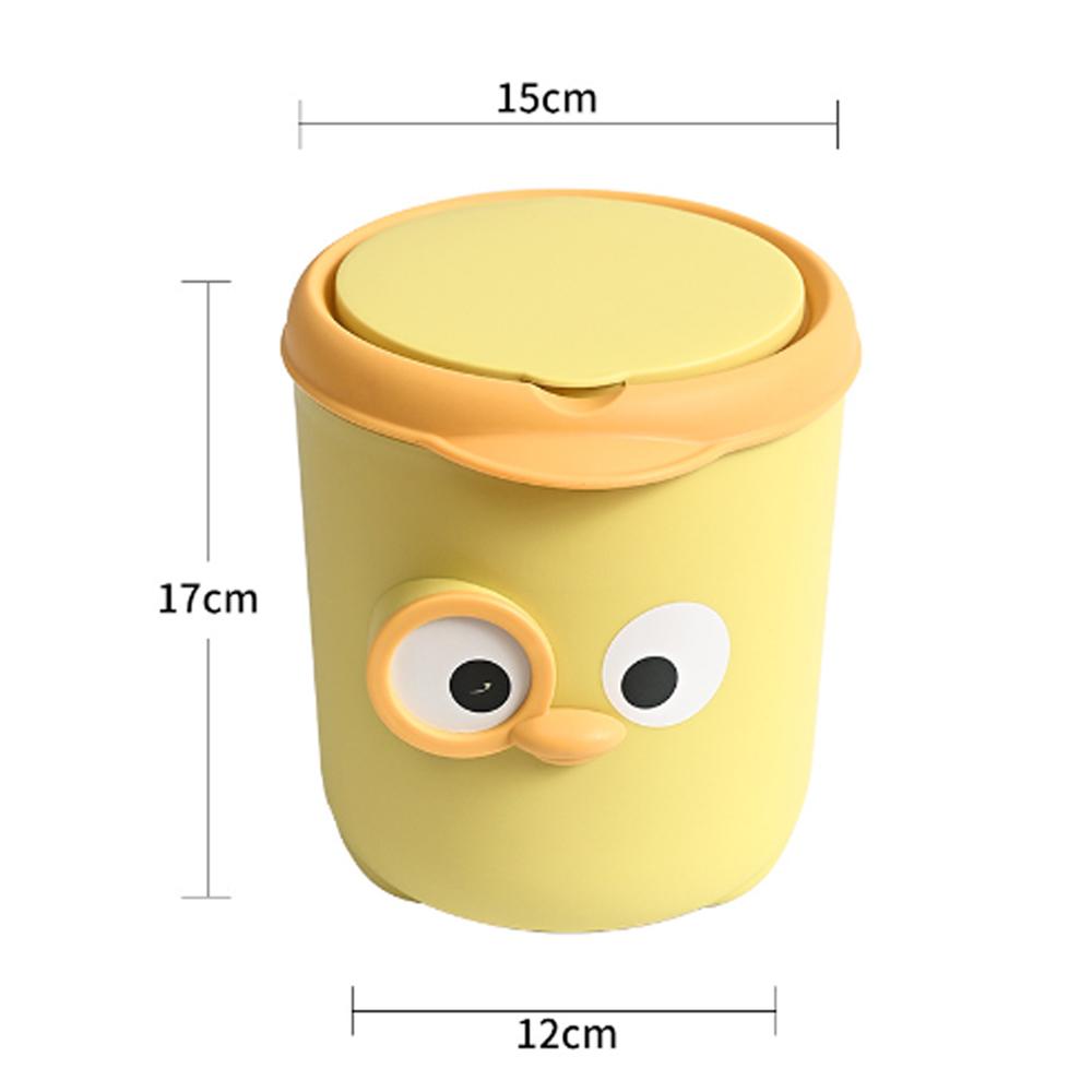 Mini Desktop Trash Can Cute Dustbin INS Simple Belt Lid Small Storage Bucket Kitchen Basket Garbage Bin for Office Home Rubbish